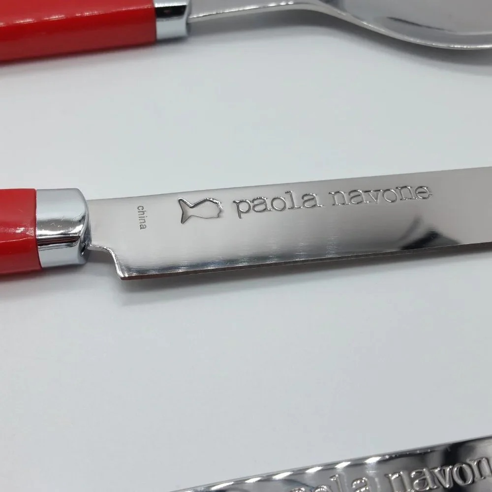 6pc Red Cutlery Flatware Set by Paola Navone for Crate & Barrel